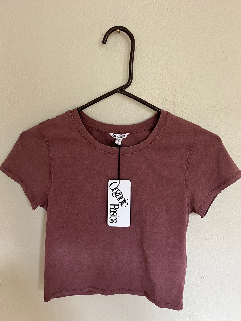 Organic Basics Dusty Mauve Cropped Tee
